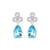 Thumbnail Image 2 of Pear-Shaped Swiss Blue Topaz & Cultured Pearl Dangle Earrings 10K Yellow Gold