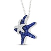 Thumbnail Image 2 of Blue & White Lab-Created Sapphire Starfish Necklace Sterling Silver 18"