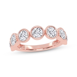 Adore Lab-Grown Diamonds Seven-Stone Bezel-Set Anniversary Ring 2 ct tw 14K Rose Gold