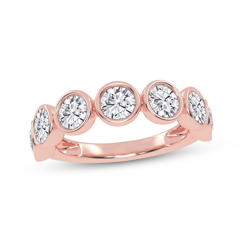 Main Image 1 of Adore Lab-Grown Diamonds Seven-Stone Bezel-Set Anniversary Ring 2 ct tw 14K Rose Gold