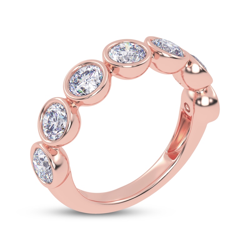 Main Image 2 of Adore Lab-Grown Diamonds Seven-Stone Bezel-Set Anniversary Ring 2 ct tw 14K Rose Gold