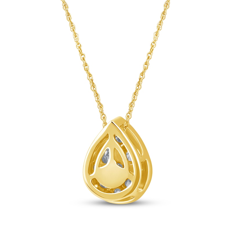 Main Image 3 of KAY Lab-Grown Diamonds Multi-Stone Teardrop Necklace 1/2 ct tw 10K Yellow Gold 18"