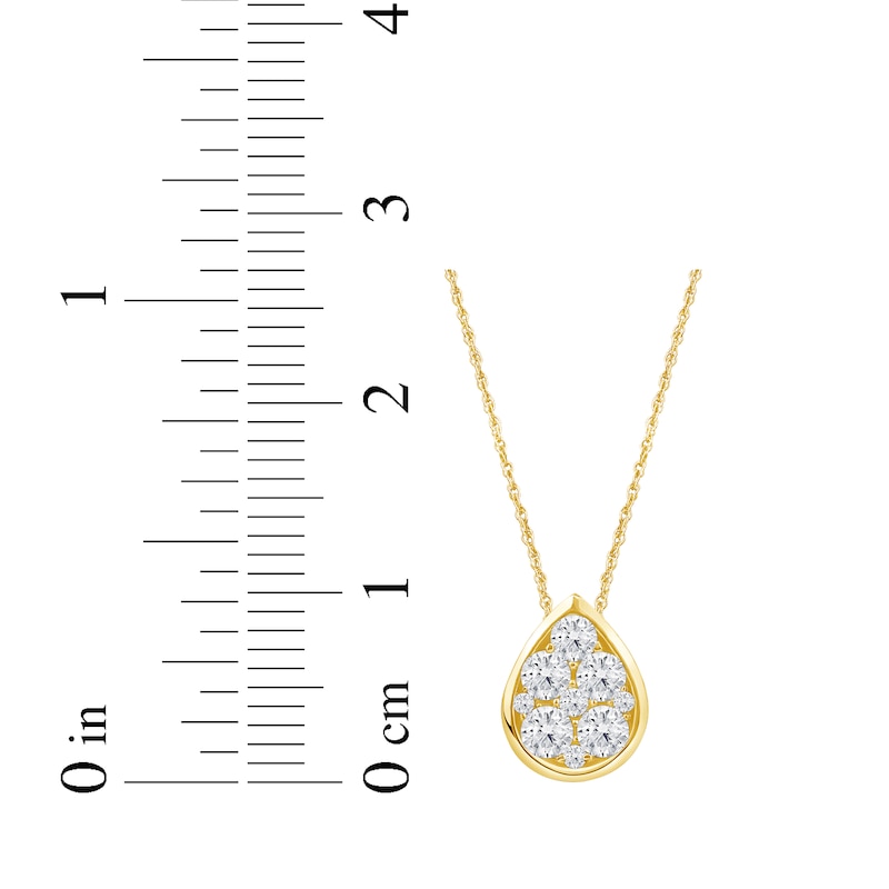 Main Image 5 of KAY Lab-Grown Diamonds Multi-Stone Teardrop Necklace 1/2 ct tw 10K Yellow Gold 18"