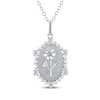 Thumbnail Image 1 of Cosmo Birth Flower Diamond Necklace 1/10 ct tw Sterling Silver 18"