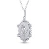 Thumbnail Image 2 of Cosmo Birth Flower Diamond Necklace 1/10 ct tw Sterling Silver 18"