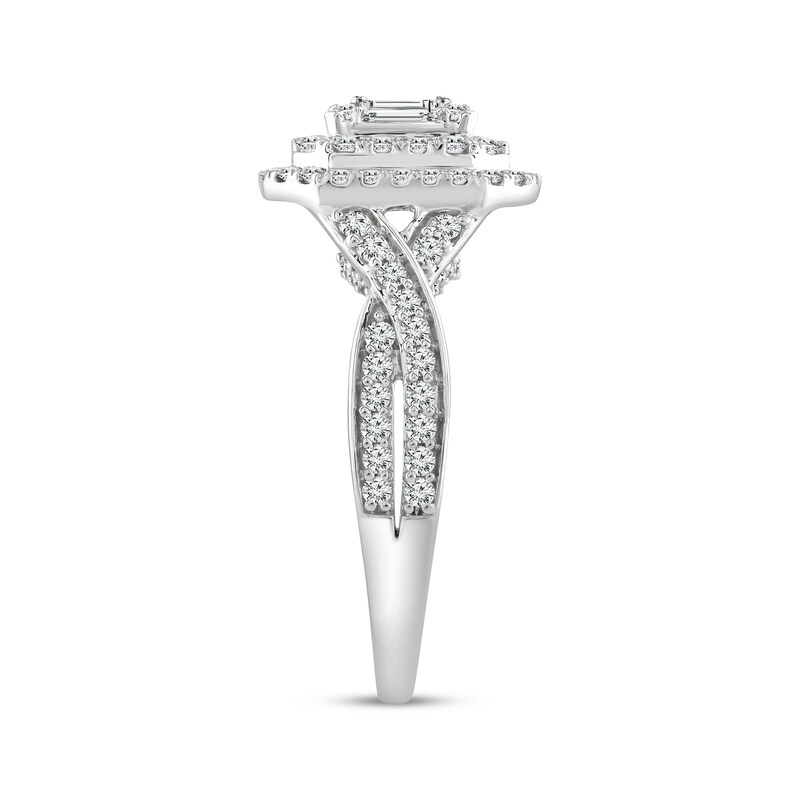 Main Image 2 of Adore Baguette & Round-Cut Multi-Diamond Engagement Ring 1 ct tw 10K White Gold