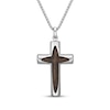 Thumbnail Image 1 of Men's Wood Cross Necklace Stainless Steel 24"