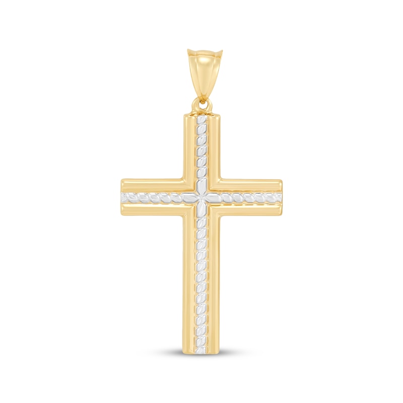 Main Image 1 of Textured Cross Charm 10K Yellow Gold