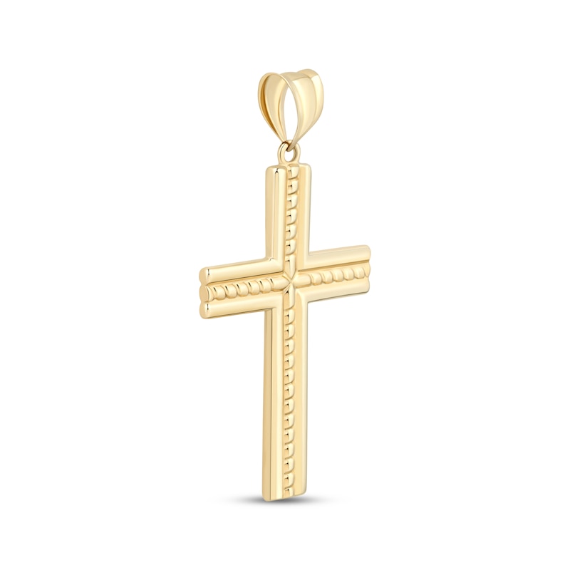 Main Image 3 of Textured Cross Charm 10K Yellow Gold