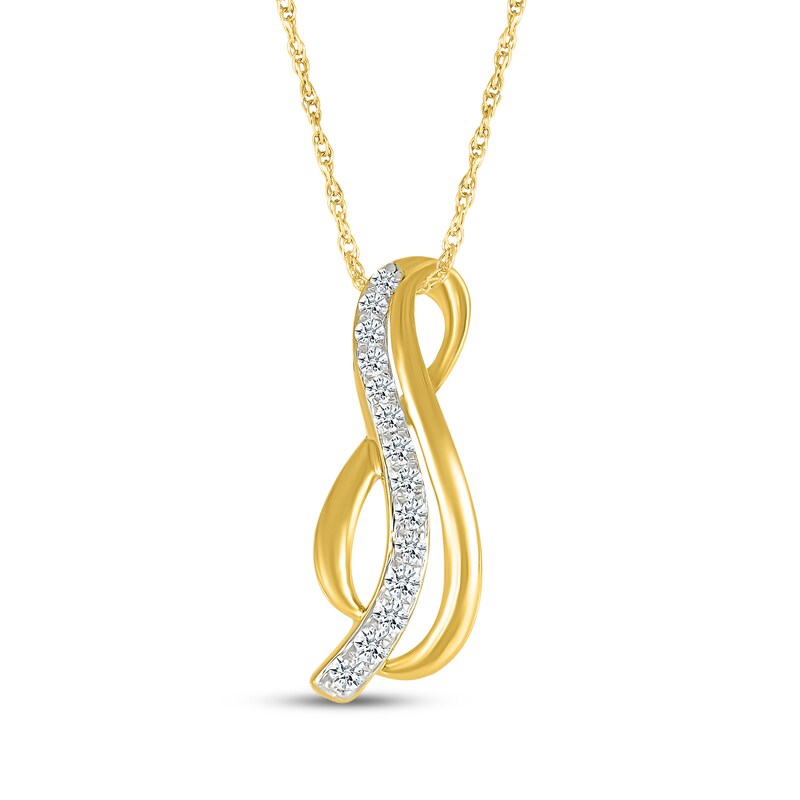 Main Image 1 of Diamond Journey Infinity Necklace 1/5 ct tw 10K Yellow Gold 18"