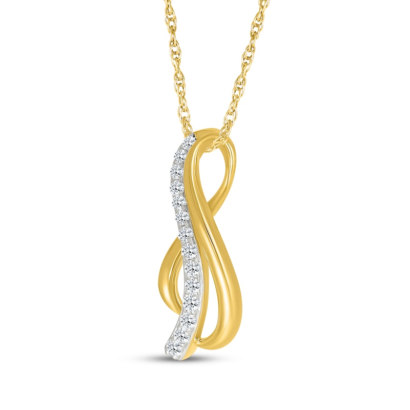 Main Image 2 of Diamond Journey Infinity Necklace 1/5 ct tw 10K Yellow Gold 18"