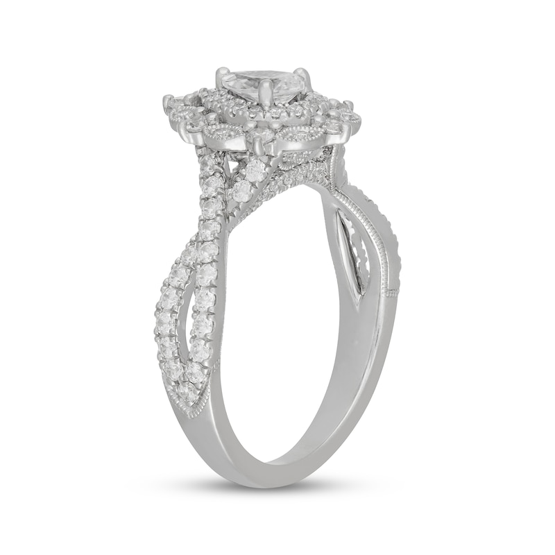 Main Image 2 of Neil Lane Pear-Shaped Diamond Halo Engagement Ring 1 ct tw 14K White Gold