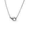 Thumbnail Image 2 of White Lab-Created Sapphire Halo & Bezel Station Necklace Sterling Silver 18"