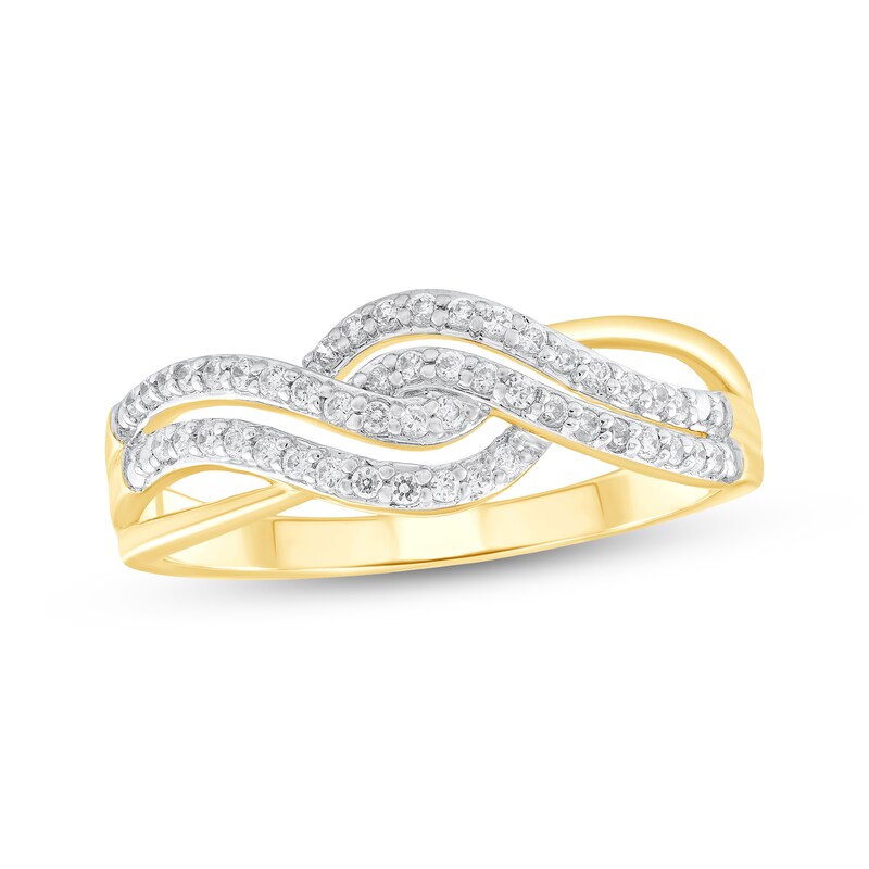 Main Image 1 of Adore Diamond Wave Anniversary Ring 1/5 ct tw 10K Yellow Gold