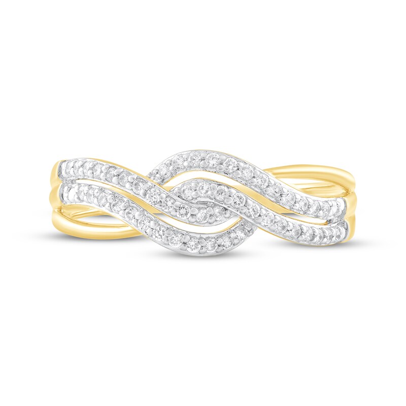 Main Image 3 of Adore Diamond Wave Anniversary Ring 1/5 ct tw 10K Yellow Gold