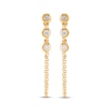 Thumbnail Image 2 of Bezel-Set Diamond Front-Back Chain Dangle Earrings 1/10 ct tw 14K Yellow Gold