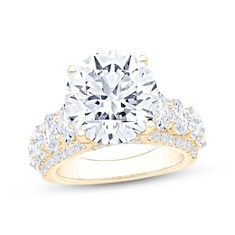 Adore Lab-Grown Diamonds Round-Cut Engagement Ring 7-1/4 ct tw 14K Yellow Gold