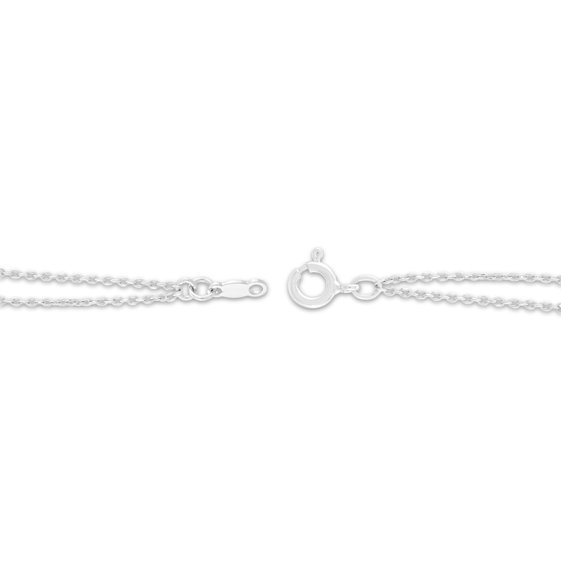 Main Image 2 of Emerald-Cut White Lab-Created Sapphire Double-Strand Bracelet Sterling Silver 7.25"