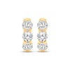 Thumbnail Image 2 of Memories Moments Magic Lab-Grown Diamond Three-Stone Hoop Earrings 1-1/2 ct tw 10K Yellow Gold