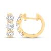 Thumbnail Image 3 of Memories Moments Magic Lab-Grown Diamond Three-Stone Hoop Earrings 1-1/2 ct tw 10K Yellow Gold