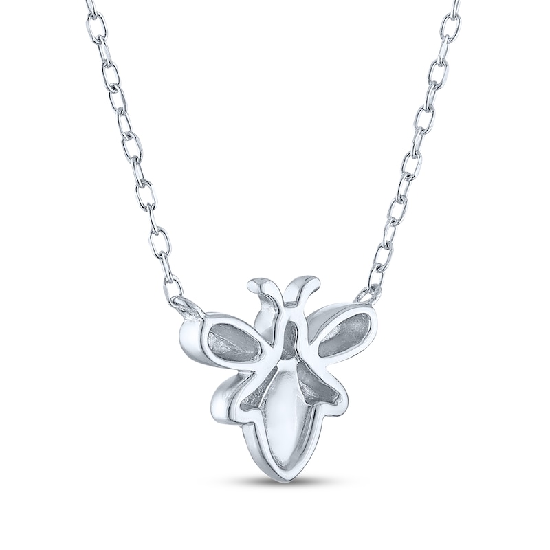 Main Image 4 of Diamond Accent Bee Necklace Sterling Silver 18"