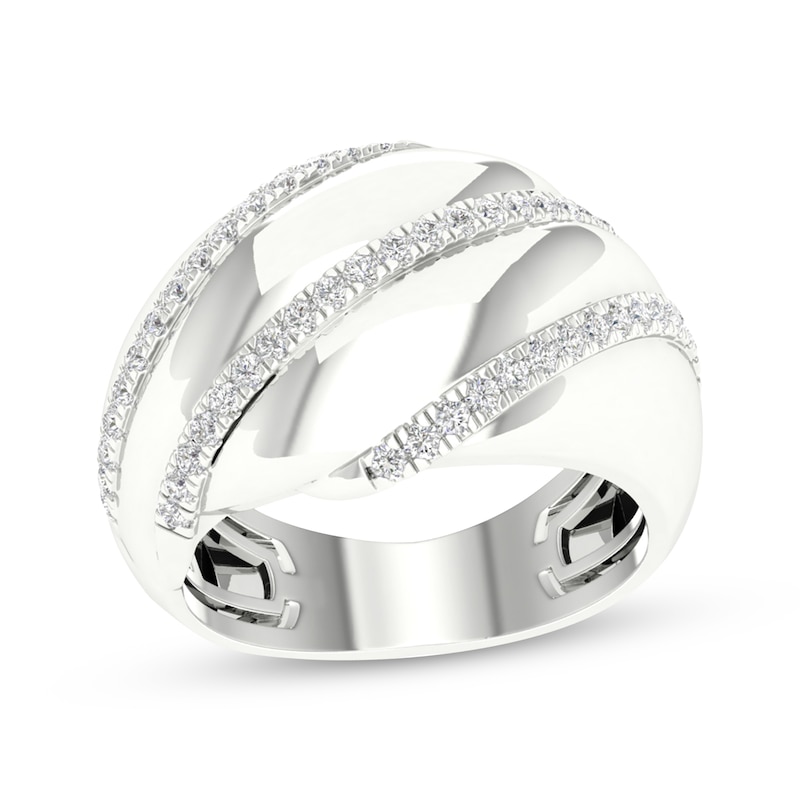 Main Image 1 of Diamond Dome Fashion Ring 3/8 ct tw Sterling Silver