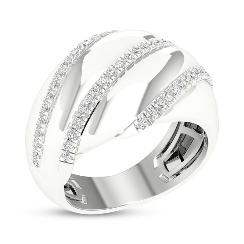 Main Image 2 of Diamond Dome Fashion Ring 3/8 ct tw Sterling Silver