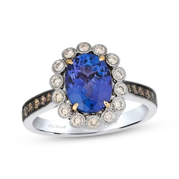 Le Vian Oval-Cut Tanzanite Halo Ring 1/2 ct tw Diamonds 14K Two-Tone Gold