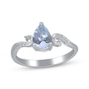Thumbnail Image 1 of Pear-Shaped Aquamarine & Diamond Ring 1/20 ct tw 10K White Gold