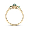 Thumbnail Image 2 of Marquise-Cut Natural Emerald & Diamond Ring 1/6 ct tw 10K Yellow Gold