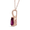 Thumbnail Image 2 of Pear-Shaped Rhodolite Garnet & Diamond Accent Necklace 10K Rose Gold 18"