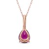 Thumbnail Image 3 of Pear-Shaped Rhodolite Garnet & Diamond Accent Necklace 10K Rose Gold 18"