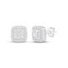 Thumbnail Image 1 of Princess-Cut Diamond Halo Stud Earrings 1/4 ct tw 10K White Gold