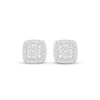 Thumbnail Image 2 of Princess-Cut Diamond Halo Stud Earrings 1/4 ct tw 10K White Gold