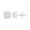 Thumbnail Image 3 of Princess-Cut Diamond Halo Stud Earrings 1/4 ct tw 10K White Gold