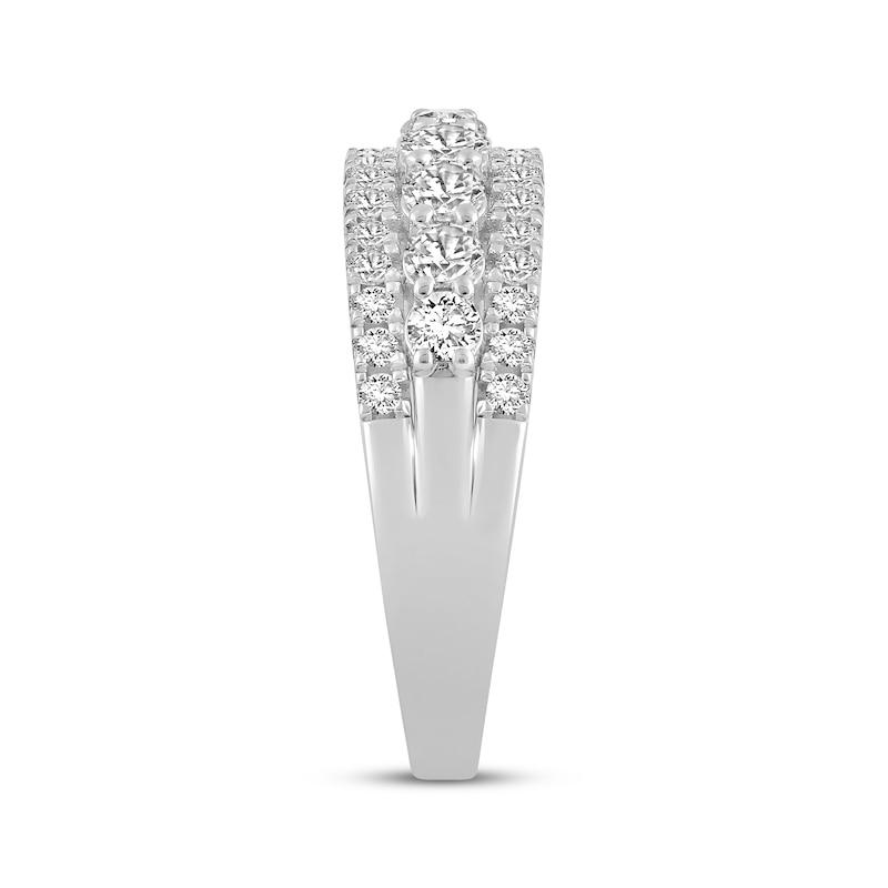 Main Image 2 of Lab-Grown Diamonds Three-Row Anniversary Ring 1-1/4 ct tw 14K White Gold