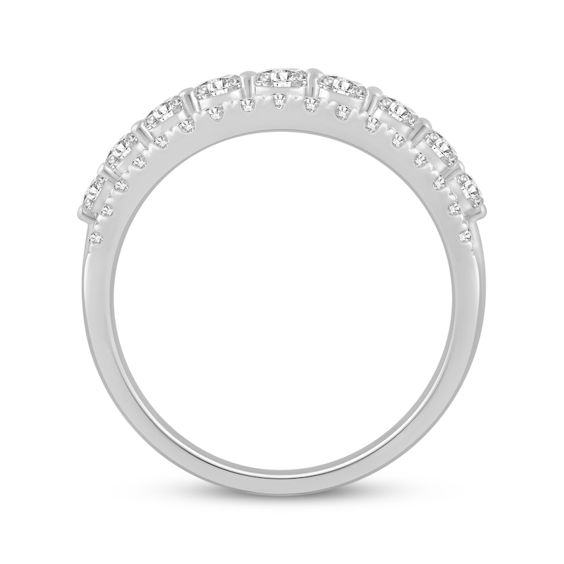 Main Image 3 of Lab-Grown Diamonds Three-Row Anniversary Ring 1-1/4 ct tw 14K White Gold