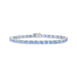 Aquamarine Bracelet Sterling Silver 7.5"