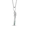 Thumbnail Image 2 of Lab-Created Emerald & Diamond Accent Palm Tree Necklace Sterling Silver 18"