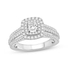 Thumbnail Image 1 of Adore Princess-Cut Diamond Double Halo Engagement Ring 1 ct tw 10K White Gold