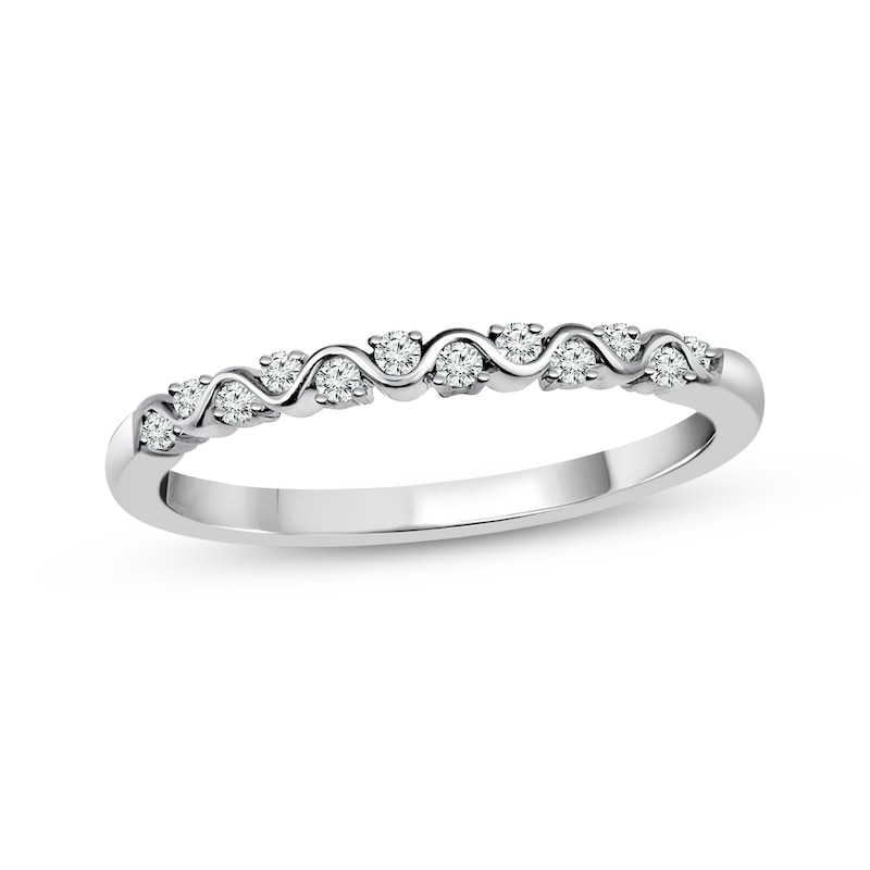 Main Image 1 of Adore Diamond Anniversary Ring 1/10 ct tw 10K White Gold