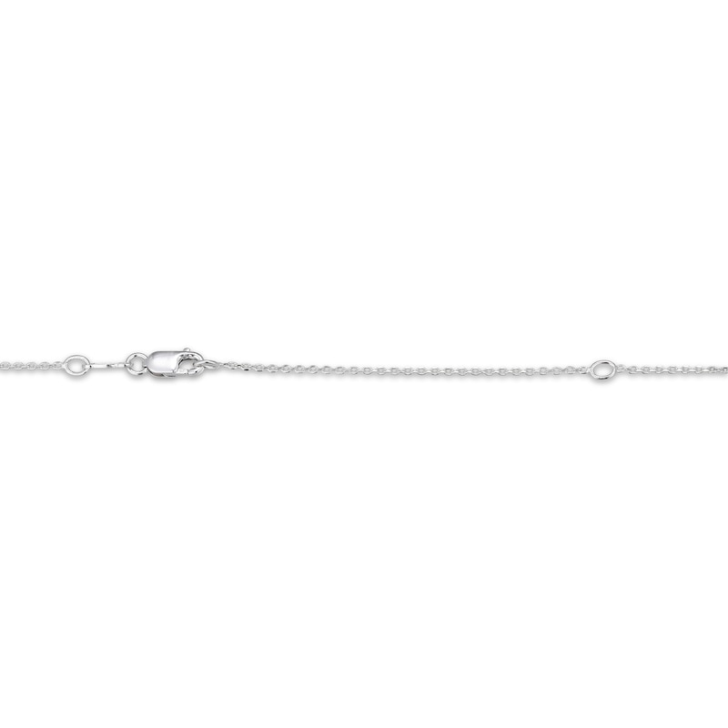 Main Image 4 of Emerald-Cut Fluorite & White Lab-Created Sapphire Necklace Sterling Silver 18"