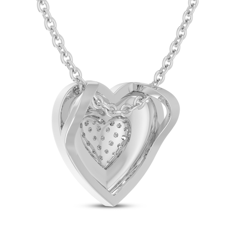 Main Image 3 of Diamond Heart Necklace 1/10 ct tw Sterling Silver 18"