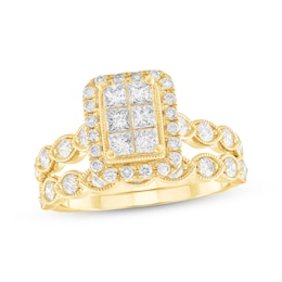 Adore Princess-Cut Multi-Diamond Engagement Ring 1 ct tw 10K Yellow Gold