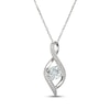 Thumbnail Image 1 of Aquamarine & White Lab-Created Sapphire Infinity Necklace Sterling Silver 18"