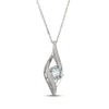 Thumbnail Image 2 of Aquamarine & White Lab-Created Sapphire Infinity Necklace Sterling Silver 18"