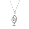Thumbnail Image 3 of Aquamarine & White Lab-Created Sapphire Infinity Necklace Sterling Silver 18"