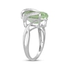 Thumbnail Image 2 of Oval-Cut Green Quartz & White Lab-Created Sapphire Wrapped Ring Sterling Silver
