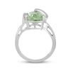 Thumbnail Image 3 of Oval-Cut Green Quartz & White Lab-Created Sapphire Wrapped Ring Sterling Silver