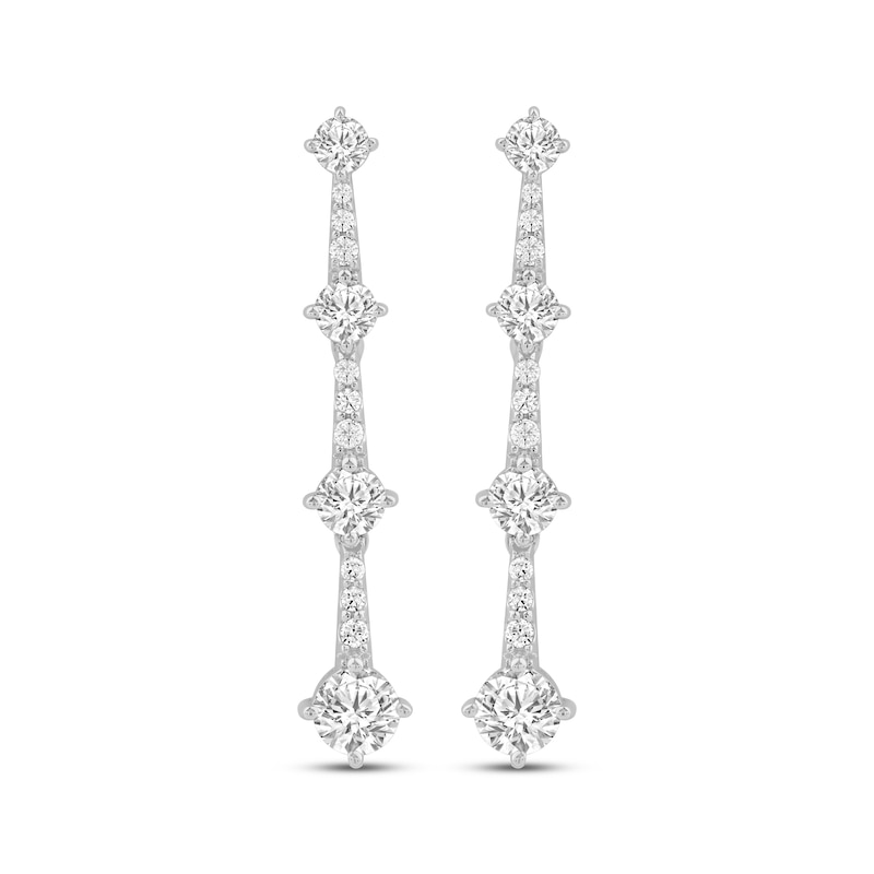 Main Image 2 of Milestones Lab-Grown Diamond Station Drop Earrings 1 ct tw 10K White Gold